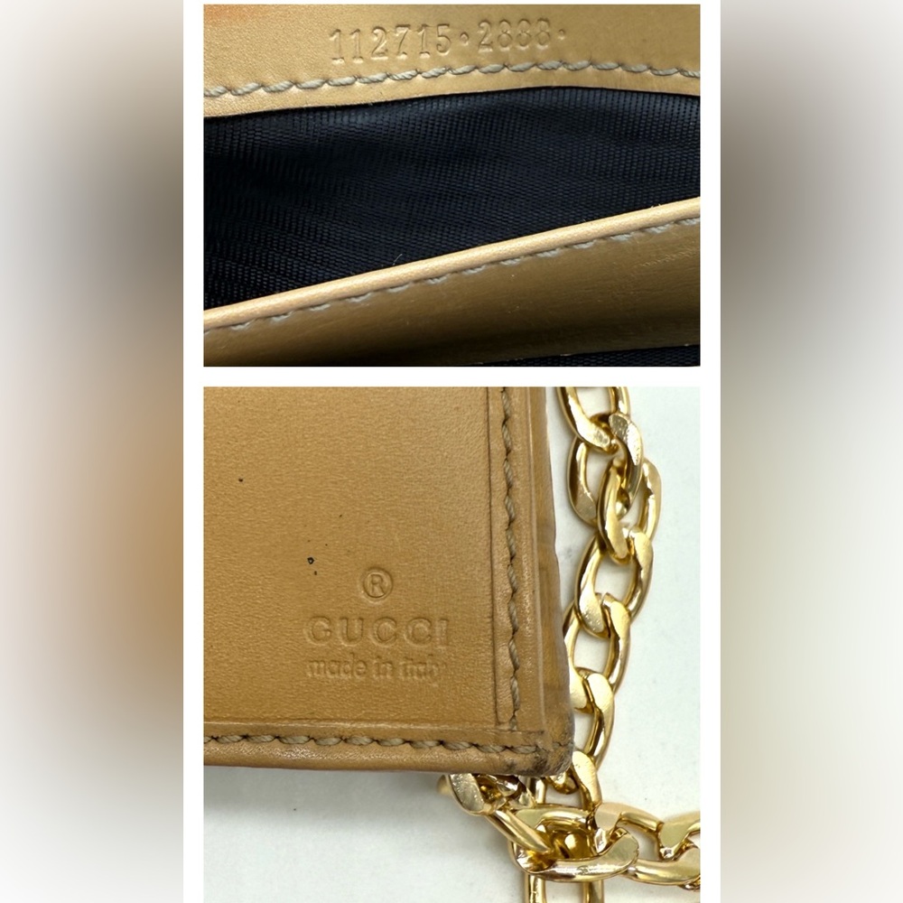 Gucci Guccissima Leather Flap Continental Long Wallet Bifold GG Tan Gold Logo - Picture 14 of 15